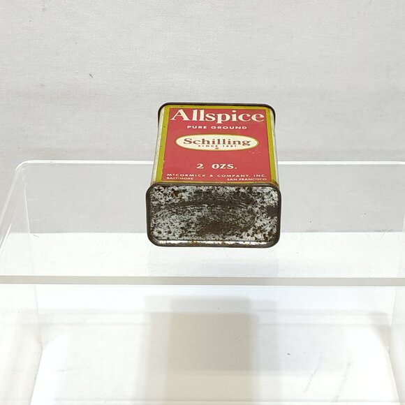Schilling Allspice Pure Ground 2 Oz. Tin Can Container Vintage Kitchen Decor VTG - Picture 5 of 6